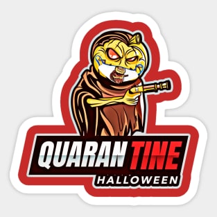Quarantine Halloween (Pumpkin gun & mask) Sticker